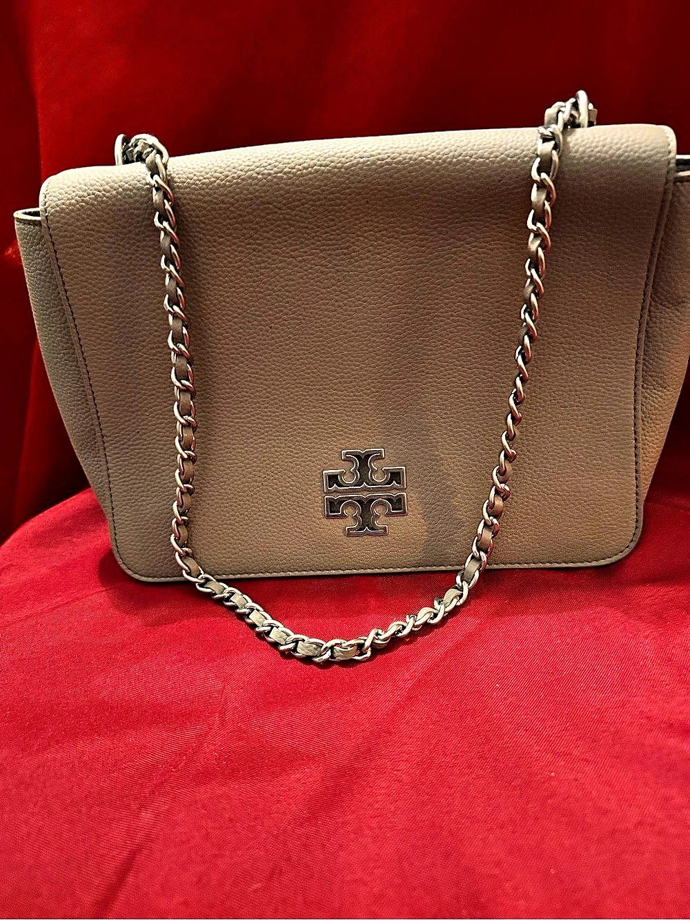 Tory Burch Kira Pebbled Small Convertible Shoulder Bag Brown